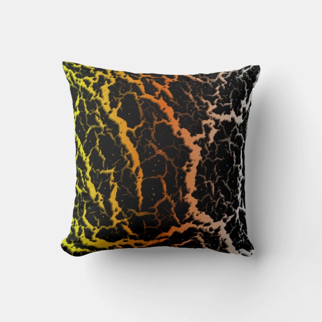 Coussin Lave spatiale fissurée - J/O/B (Recto)