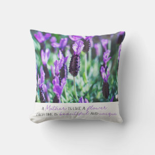 Coussin Lavender champ fleuri mères jour fleurs violettes