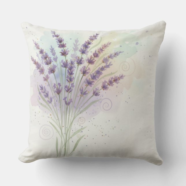 Coussin Lavender Flower Bouquet (Recto)