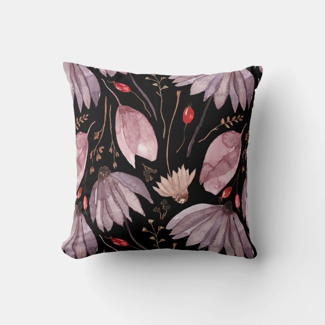 Coussin Lavender Lotus Flowers Throw Pillow (Recto)