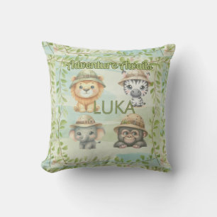 Coussin L'aventure Attend Personnalisez Safari Bois bébé