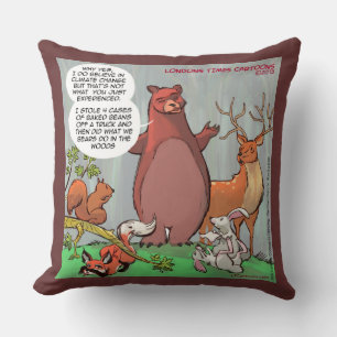 Coussin L'avis de Funny Bear sur le changement climatique 