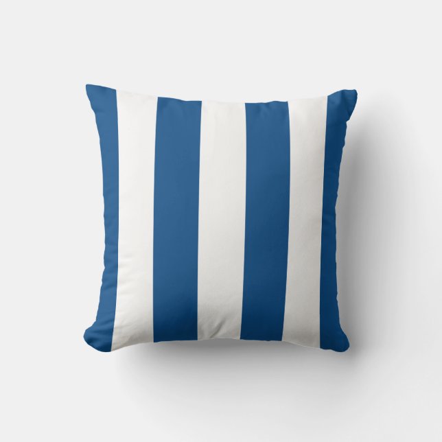 Coussin Lazulite de Lapis et carreau rayé blanc (Recto)