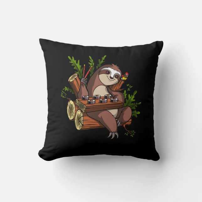 Coussin Lazy Sloth Sushi Lover Animal (Recto)