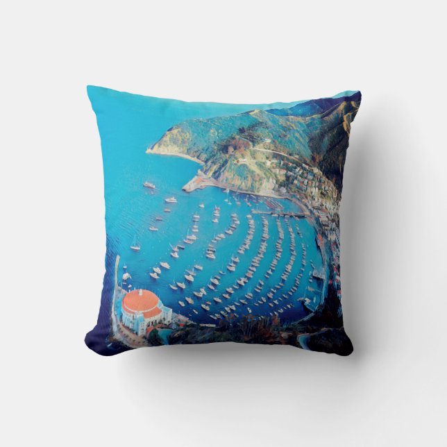 Coussin ldp PÈRE NOËL CATALINA Island - Californie - port (Recto)