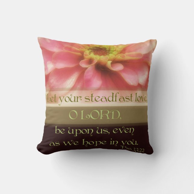 Coussin Le 33:22 de psaume a laissé votre amour ferme… (Recto)