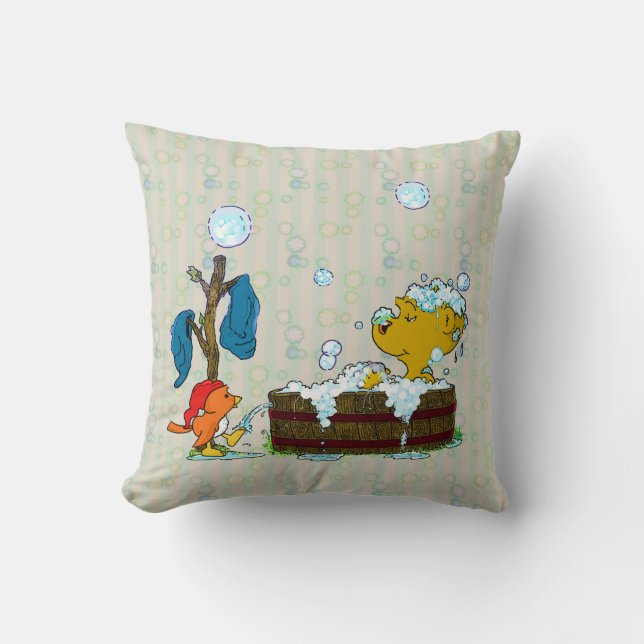 Coussin Le bain à bulles de Ferald (Recto)