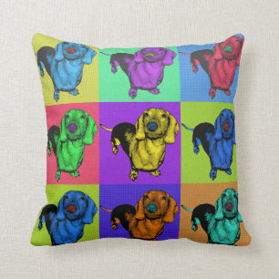 Coussin Le basset allemand Doxie d'art de bruit lambrisse