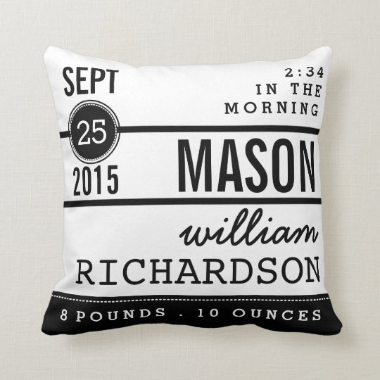 Coussin Le Bebe Moderne De Naissance A Personnalise Le Zazzle Ca