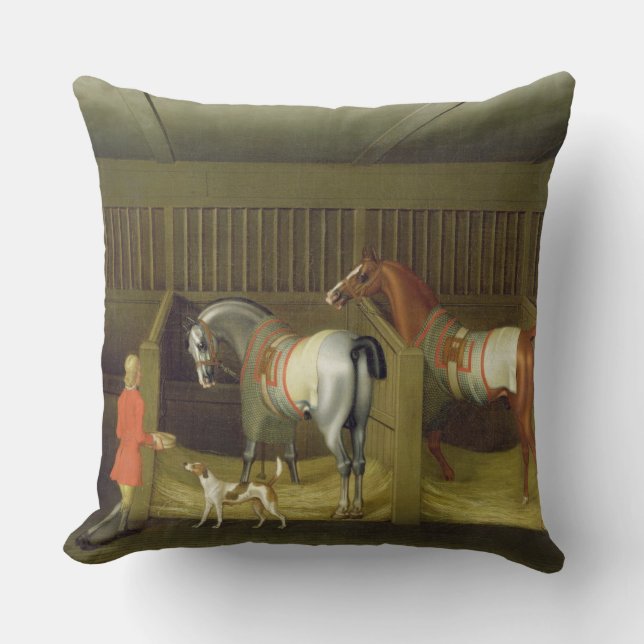 Coussin Le belongin courant célèbre d'écuries et de deux (Recto)