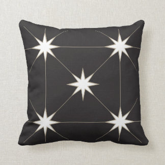 Coussin Le Blanc cinq étoiles sur le arrière - plan noir.