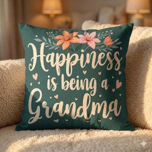 Coussin Le bonheur d'être une grand-mère Floral Cottagecor