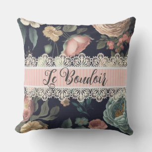 Coussin Le Boudoir dentelle et tissu Vintage