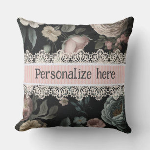 Coussin Le Boudoir dentelle et tissu Vintage