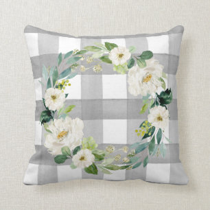 Coussin Le buffle rustique des fermiers vérifie la flore