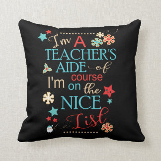 Coussin Le cadeau drôle de Noël de l'aide du professeur je