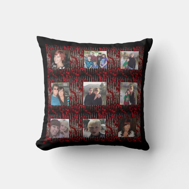 Coussin Le cadre rouge et argenté métallique ajoutent des (Recto)