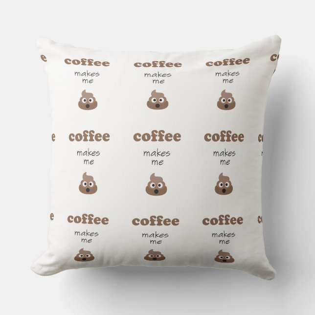 Coussin Le café drôle me fait l'expression d'emoji de (Recto)