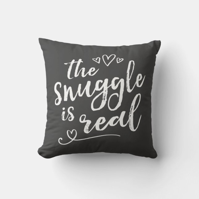 Coussin Le câlin est vraie citation drôle (Recto)