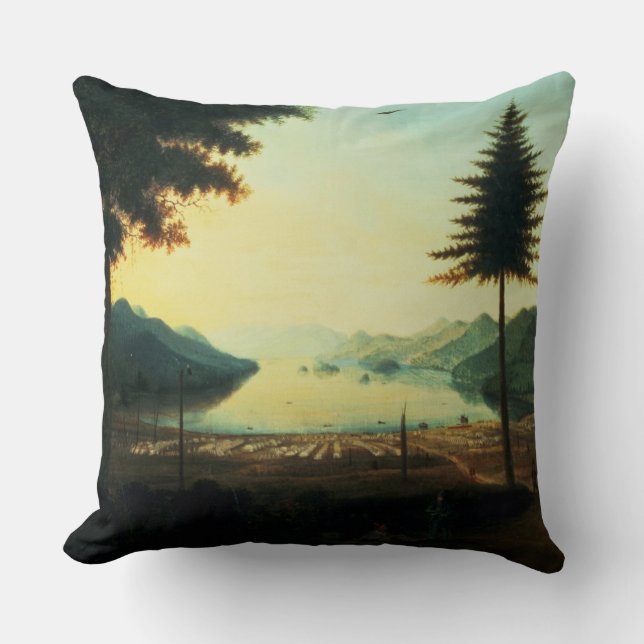 Coussin Le campement au lac George, New York, 1759 (huile (Recto)