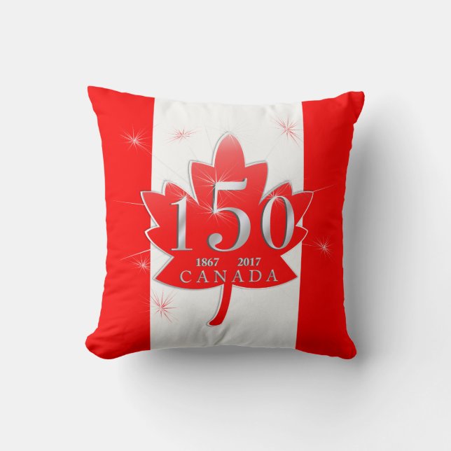 Coussin Le Canada feuille d'érable de célébration de 150 (Recto)