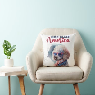 Coussin Le caniche patriotique