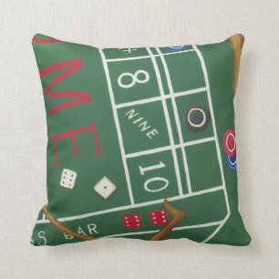Coussin Le casino chie le Tableau avec des puces et des