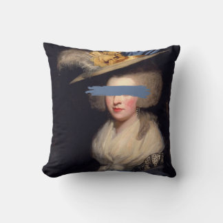 Coussin Le casquette en plumes, l'art altéré, Jeter l'orei