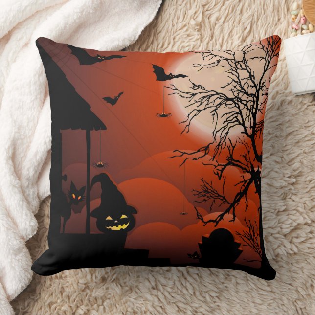Coussin Le cauchemar de la lune sanglante d'Halloween (Couverture)