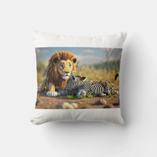 Coussin Le Cercle de Vie : Fête du Lion dans la nature