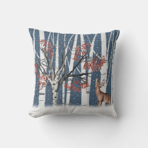 Coussin Le Cerf Dans La Forêt De Birch Tree