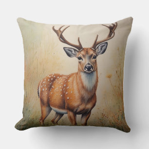 Coussin Le Cerf Majestic Dans La Forêt D'Automne