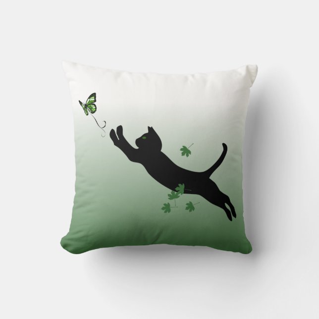 Coussin Le chat et le papillon (Recto)