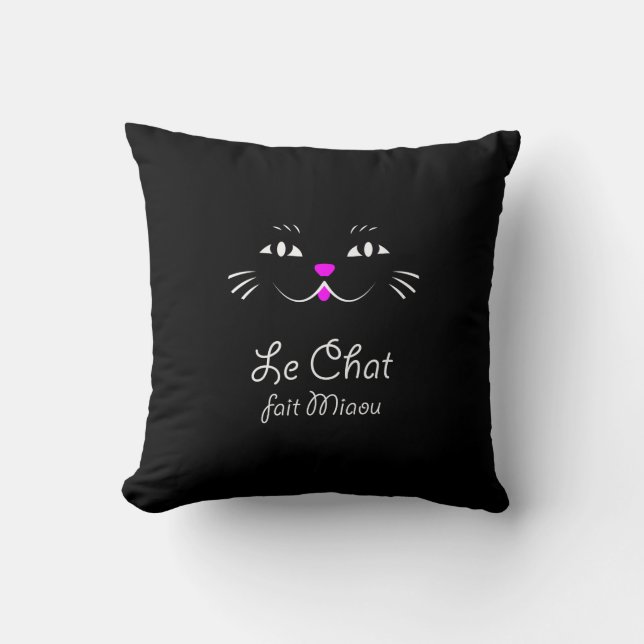 Coussin Le chat indique le Meow !  Chat drôle de Kitty de (Recto)