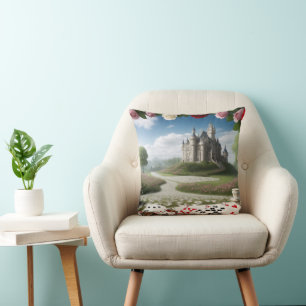Coussin Le château à travers le portail Wonderland