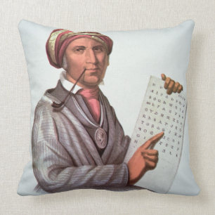 Coussin Le chercheur cherokee, Sequoyah (1776-1843)