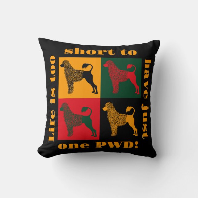 Coussin Le chien d'eau portugais intelligent (Recto)