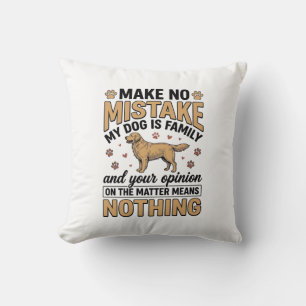 Coussin Le chien est une famille vintage retriever typogra