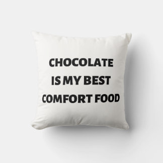 Coussin Le chocolat est ma meilleure nourriture de confort