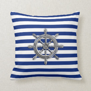 Coussin Le chrome aiment la roue sur les rayures nautiques