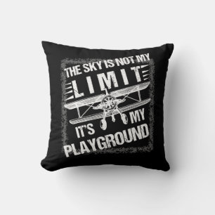 Coussin Le ciel n'est pas ma limite C'est mon plan d'aviat