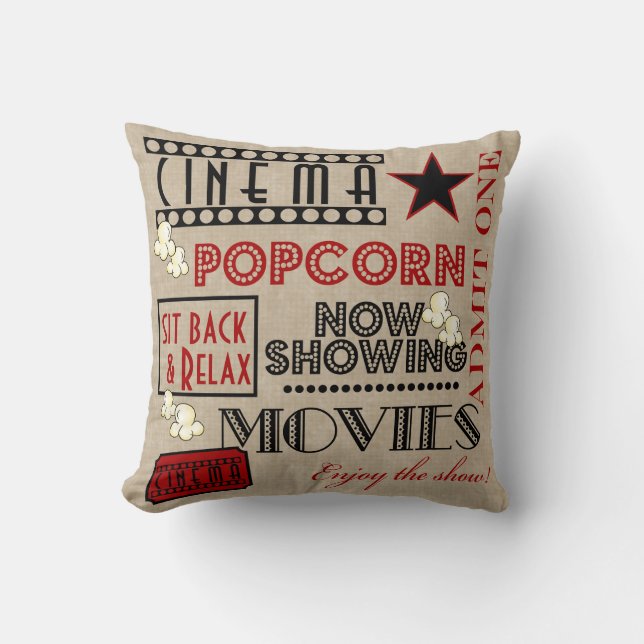 Coussin Le cinéma de salle de cinéma admettent un billet (Recto)