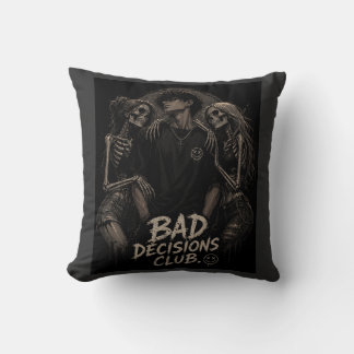 Coussin “Le Club des Mauvaises Décisions : Où l'Amour Devi