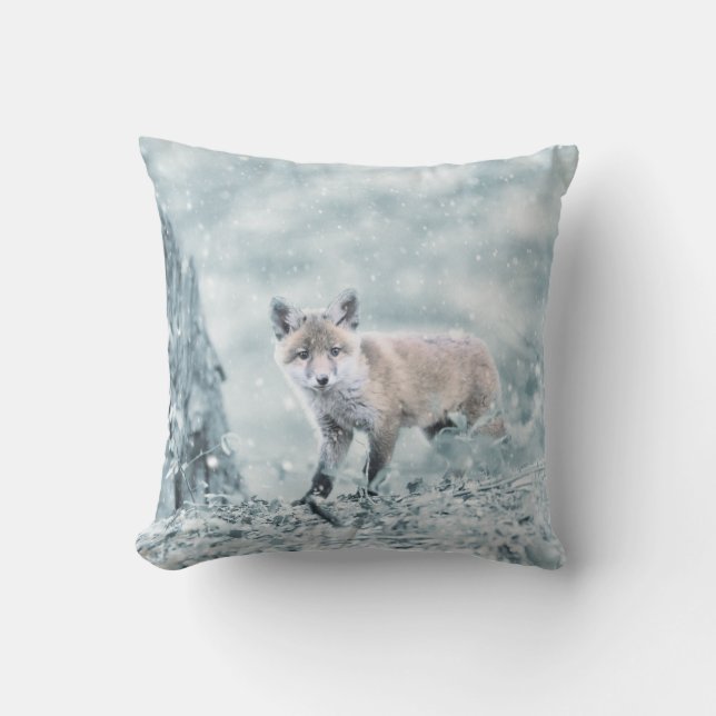 Coussin Le club Fox dans la neige (Recto)