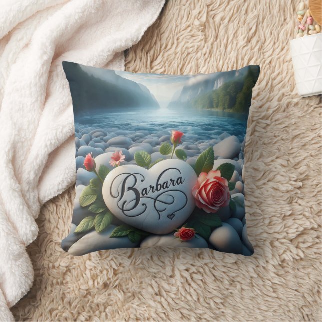 Coussin Le coeur de Barbara au bord de la rivière (Couverture)