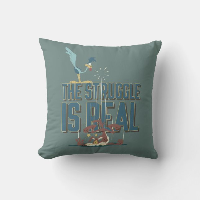 Coussin Le combat est réel ROAD RUNNER™ & Bip Bip et Coyot (Recto)