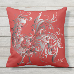 Coussin Le coq argenté choisissent votre couleur d'arrière
