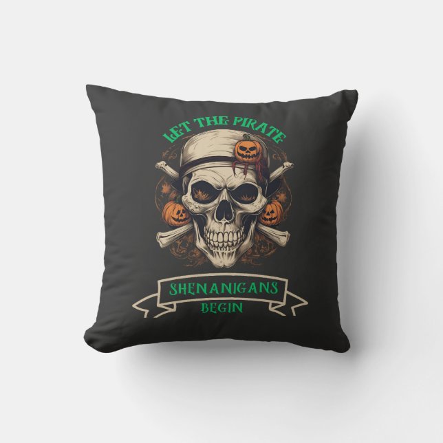 Coussin Le Crâne D'Halloween Laisser Commencer Les Shenani (Recto)