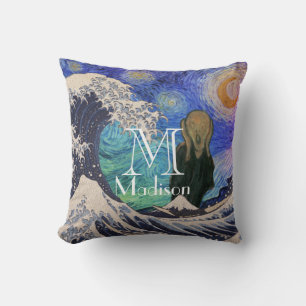 Coussin Le cri de la Grande Vague Starry Night