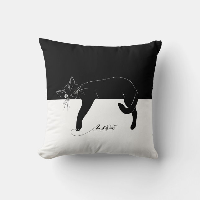 Coussin Le croustillant chat noir lâche ses pattes (Recto)